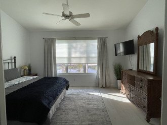Our master bedroom has a high quality comfortable king bed and lovely linens