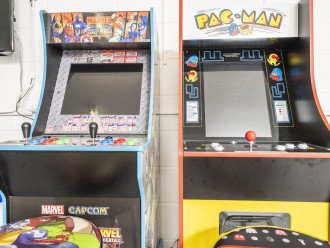 Arcade games in converted garage