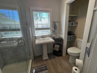 Bathroom with large shower