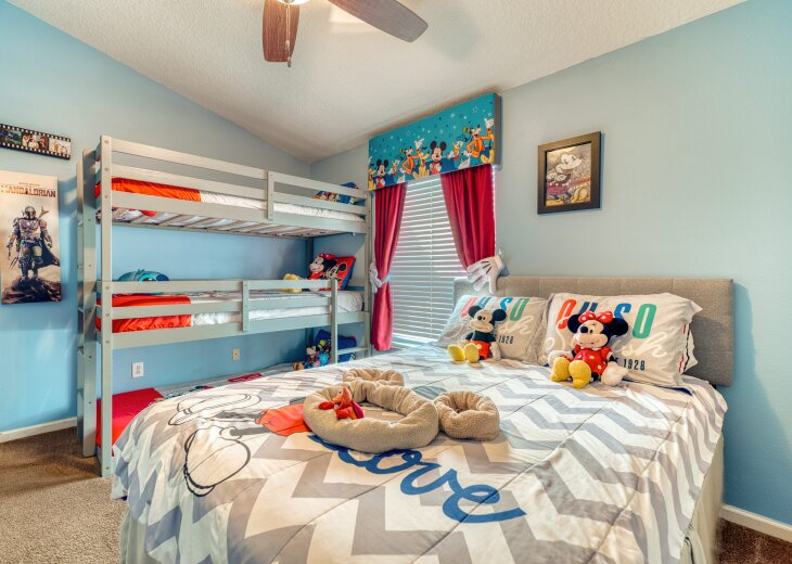 Dreams of galactic adventures await in this room. It’s the perfect outpost for young jedis or rebel pilots needing a space to recharge their light sabers.