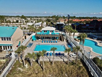 The lagoon Pool located on the beach side of Gulf Highlands.