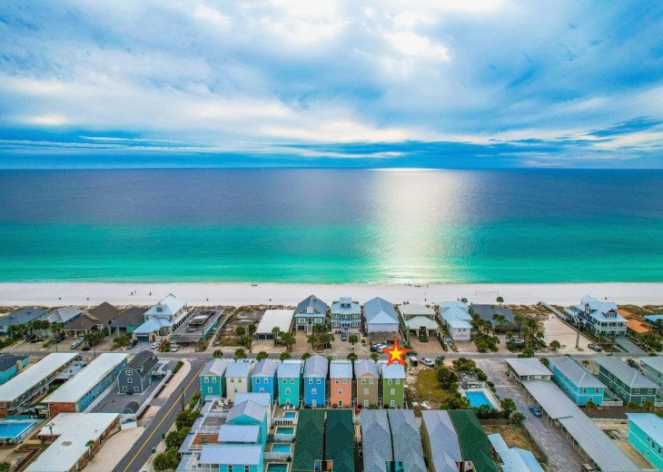 Zelie Beach Paradise House is located on the east end of PCB, sleeps 12 and offers 3 bedrooms w/ a loft. 3.5 Baths and a heated private pool.