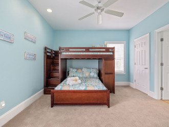 Bedroom 2 offers a twin/full bunk bed, private bath & tv