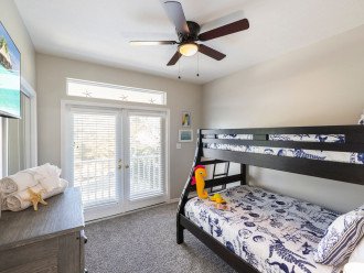 Twin/Full bunk room offers tv, access to shared balcony & twin/full bed