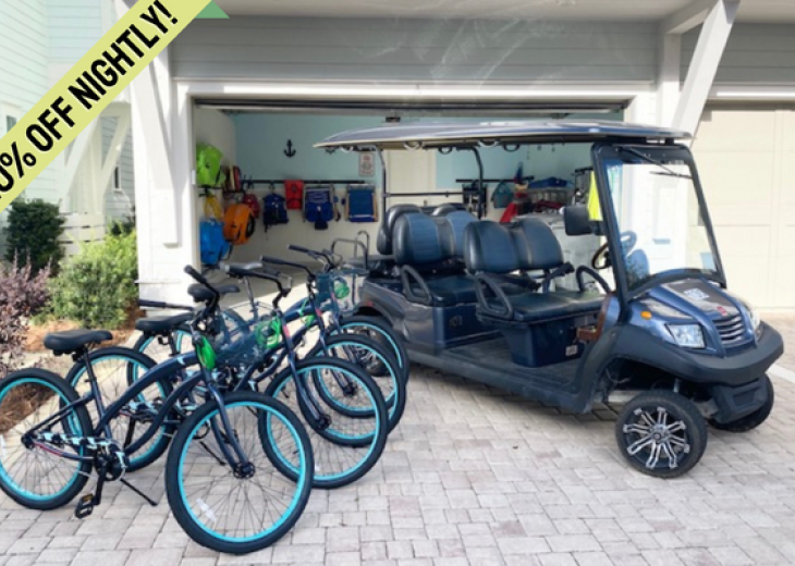 Street Legal 6- Seater Golf Cart and Bikes!