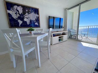 Kitchen set, TV and that view.