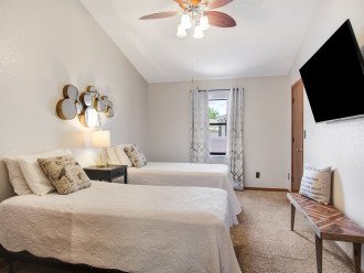 Twin Bedroom w/ TV & Large Closet Space