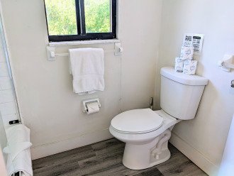 All bathrooms are fully stocked with towels and bathroom supplies. During family emergencies our shared pool bathroom (without shower) is available 24/7.