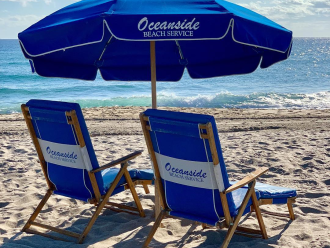 OBS is just a 9-minute walk away. Seating for 2 with umbrella/cabana starts at $60/day!