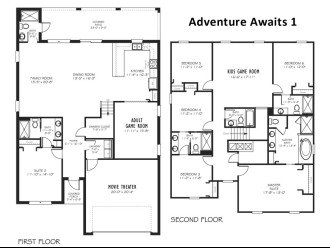 Floor Plan - Adventure Awaits 1 (The following bedrooms and bathrooms are labeled per this plan.)