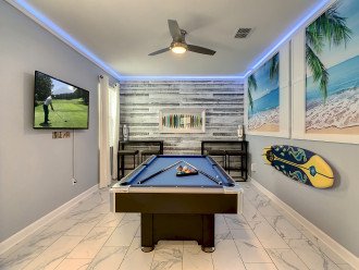 Adult Game Room - Play Pool And Enjoy Watching Sports On The Smart TV