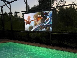 Poolside Theater-Watch TV And Movies While Lounging In Pool And Spa