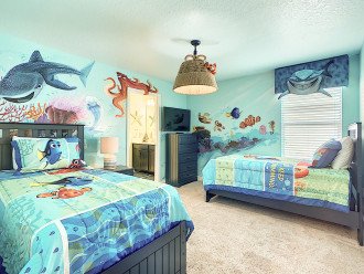 Bedroom 5-2nd Floor-Finding Nemo Theme-2 Twin Beds