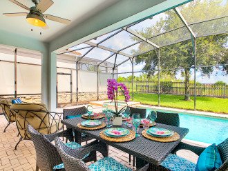Covered Lanai - Dining Table And Television