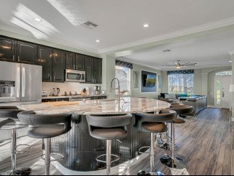 Modern Kitchen With Huge Granite Topped Island