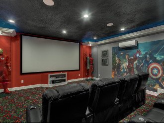 Movie Theater-Large Screen And Surround Sound Plus Life Size Iron Man And Deadpool