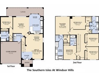 Floor Plan - The Southern Isles (The following bedrooms and bathrooms are labeled per this plan.)