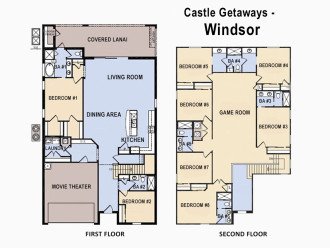 Floor Plan- The following bedrooms and bathrooms are labeled per the plan.