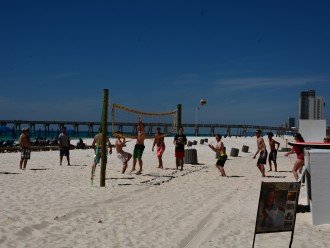 Start a rousing volleyball game with other beachgoers or just enjoy watching!