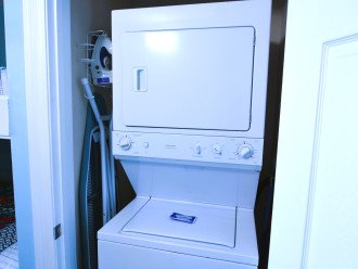 Washer/Dryer combo and Iron & Board provided.