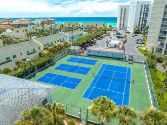 Practice your tennis serve at the nearby courts