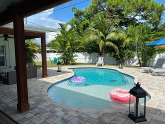 Enjoy the Private Heated Salt Water Pool with a Sun Shelf & Pool Inflatables!