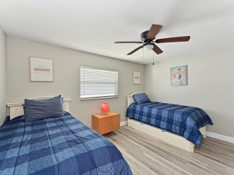 Fourth Bedroom with 4 Twin Beds, Ceiling Fan & Cute Nautical Décor