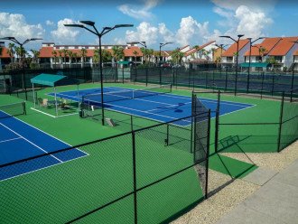 Feeling competitive? Go for a game of tennis or pickleball on Edgewater’s courts.