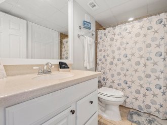 The 2nd Bedroom’s ensuite bathroom provides a shower and all bathroom essentials.
