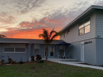 Front of home at sunset