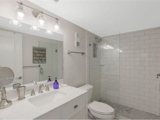 Updated bathroom with vanity storage