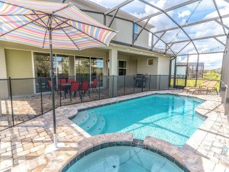 This outdoor enclosed private pool area is a great family fun-time spot!
