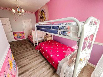 Bedroom 4 has a set of bunkbeds and a single bed