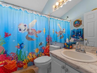 Bathroom next to the 2 kids' rooms