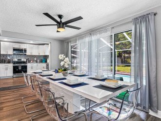 Immaculate dining area that seats 6 to 8 people adjacent to our fully equipped kitchen where you could make your favorite home cooked meals. Love what you see? Send us an inquiry as soon as possible!