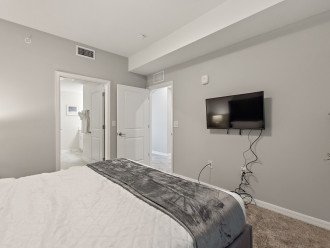Master Suite has a King Bed with large TV