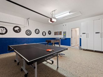 Workout your athletic skill with the ping-pong table!