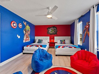 “Marvel Avengers” Bedroom with 4 TV screens available for gaming
