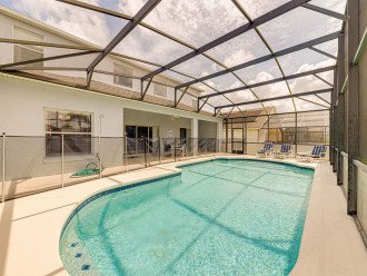 The south facing pool and deck space offer sun all day long