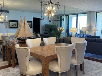 Enjoy the ocean view while eating, or working, at your large dining room table