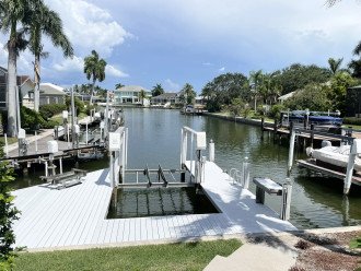 Waterfront canal view with beautiful dock