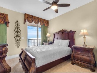 Bedroom #2 with Queen Bed and Balcony Access Providing Gulf Views