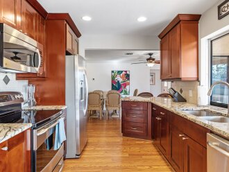 Fully equipped kitchen for all of your vacation cooking needs.