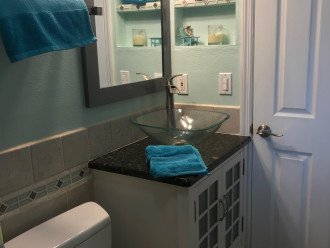 Bathroom with vessel sink