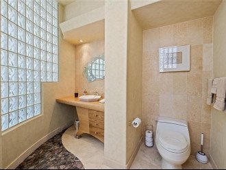 Half bathroom located in common space of the home