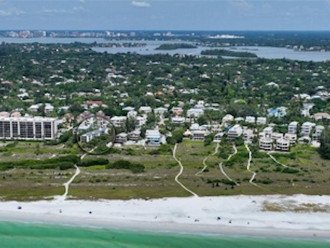 Overhead view from the gulf looking back to the complex