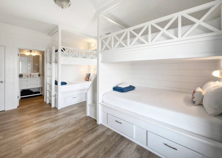 The kids will enjoy their own space in the fun and cozy bunk room.