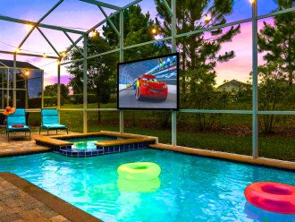 Outdoor projector for poolside fun!