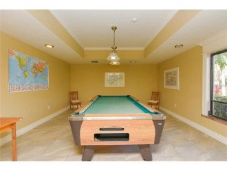 Inside club house with pool table