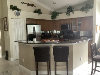kitchen with seating at counter